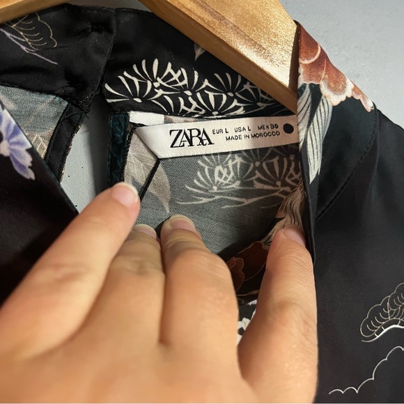 MOVING SALE! ZARA floral silk mini dress size Large new with tags - Picture 5 of 7